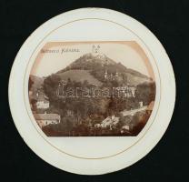 Selmeczi Kálvária üveg, szélén apró lepattanásokkal, d:16cm