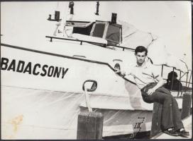 cca 1960-1970 Badacsony nevű motoros hajó, felületén folttal, 13x18 cm