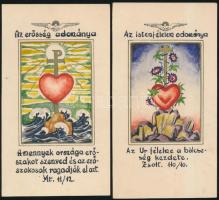 Jelzés nélkül: Szentkép tervezet, vegyes technika, papír, 2db, cca 11x7cm