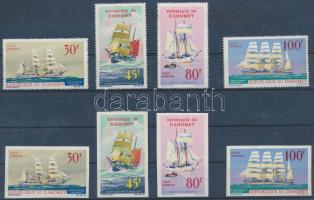 Sailing boat perforated + imperforated set, Vitorláshajók fogazott + vágott sor