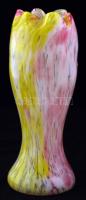 Muránói fújt üveg váza, több rétegű, színezett, hibátlan, m:26,5 cm
