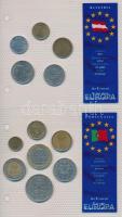 DN "Európa utolsó pénzei" 23db különféle vákuumcsomagolt forgalmi szett gyűrűs albumban T:...