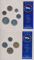 DN "Európa utolsó pénzei" 23db különféle vákuumcsomagolt forgalmi szett gyűrűs albumban T:...