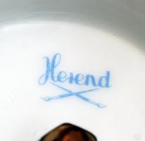 Herendi csipkebogyó mintás áttört kínáló, kézzel festett, jelzett, hibátlan, m:17,5 cm, d:24 cm