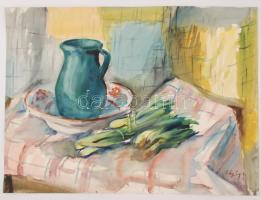 Fáy jelzéssel: Csendélet. Akvarell, papír, 41×56 cm