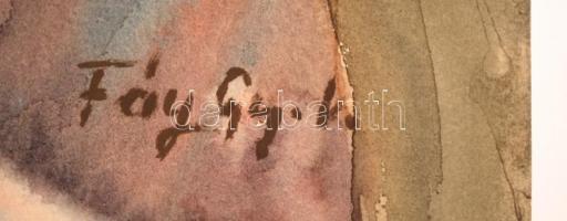 Fáy jelzéssel: Csendélet. Akvarell, papír, 41×56 cm