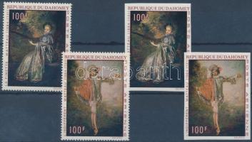 Jean Antoine Watteau perforated + imperforated set, Jean Antoine Watteau fogazott + vágott sor