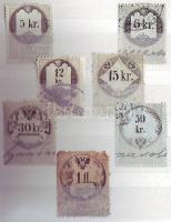 1863-1991 85 db illetékbélyeg, közte ritka vízjelállások új albumban