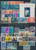 Space research 1950s-1960s 51 stamps + 1 block, Űrkutatás motívum 1950-es 1960-as évek 51 db bélyeg + 1 blokk