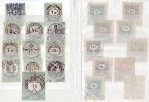 1863-1991 85 db illetékbélyeg, közte ritka vízjelállások új albumban