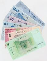 Izrael 1958-1986. 13db-os bankjegy tétel T:I,I-,II-,III Israel 1958-1986. 13pcs of banknotes C:UNC,AU,XF,VF,F