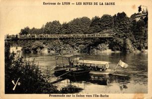 Lyon, Promenade on the Saone river, Ile Barbe, ship (EK)