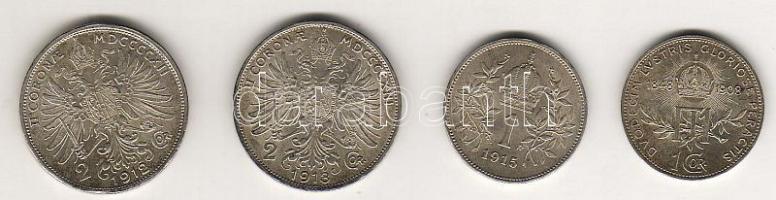 Ausztria 1908. "Jubileum" 1K Ag + 1913. 1K Ag + 1912+1913. 2K Ag