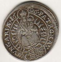 Lipót 1696CH 15kr Ag, érdekes tév(túl)veret, kereten kívüli többlettel! T:2/3+