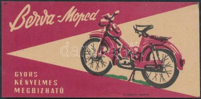 "Berva-Moped. Gyors, kényelmes, megbízható." reklámos számolócédula, 13x7 cm