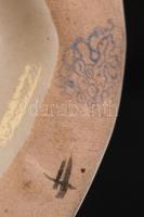 Bodrogkeresztúri mázas kerámia kacsapár, kézzel festett, jelzés nélkül, apró kopásnyomokkal, m: 10,5...