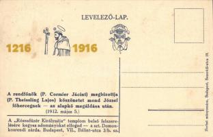 1912 Budapest XIV. Rózsafüzér királynéja templom építése; A rendfőnök megbízottja köszönetet mond Jó...