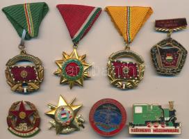 8db-os vegyes szocialista jelvény és kitüntetés tétel, közte "Széchenyi Múzeumvasút", "A Haza Szolgálatáért" T:vegyes