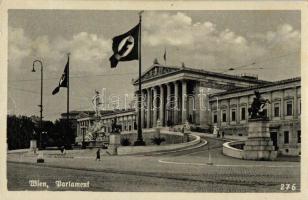 Vienna, Wien; Parliament, NS flags