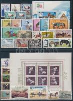 Ló motívum tétel 32 db bélyeg, 1 kisív és 1 blokk, Horses 32 stamps, 1 minisheet, 1 block