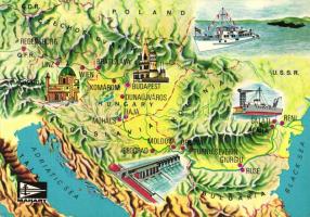 19 db MODERN használatlan motívumlap; repülő, térkép / 19 db modern unused motive cards; aircrafts, maps