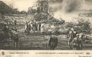 1917 Compiegne, Le Zeppelin abattu / destroyed Zeppelin (EK)