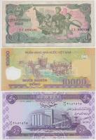 Vegyes: Észak-Korea 1978. 1W + Irak 2003. 50D + Vietnam 2006. 10.000D T:I,III
Mixed: North Korea 19...