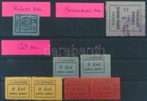 Csík- 6 db, Kolozs- 1 db és Máramaros vármegye 1 db illetékbélyege