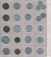 194db vegyes fémpénz klf országokból, közte izraeli, horvát, jugoszláv, kanadai, lengyel pénzek újsz...