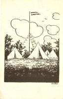 5. sz. K.E.G. cserkészcsapat / Scout camp s: Velősy Béla (b)