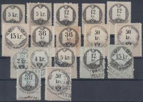 1866 17 db illetékbélyeg fehér papíron