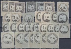 1864 30 db illetékbélyeg szürke és kék papíron