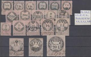 1858-1859 19 db illetékbélyeg