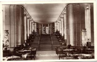 Paquebot "Normandie" / interior, staircase, SS Normandie óceánjáró belseje.