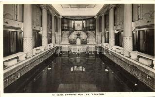 SS Leviathan, interior, 1st Class swimming pool, SS Leviathan, belseje, első osztály úszómedencéje