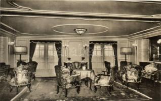 D. New York Hamburg-Amerika Linie, Damezimmer I. Kl. / ship interior, women room first class, Az SS. New York Német óceánjáró női elsőosztályú terem belseje.