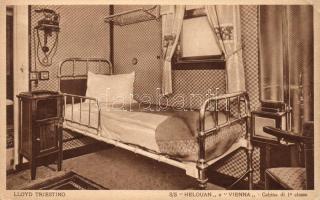 SS Helouan e Vienna, Cabina di 1a classe; Lloyd Triestino / steamship interior, first class cabin (EK)