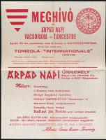 Meghívó magyaroknak az amerikai Árpád napi vacsorára és táncestre, 28x22cm