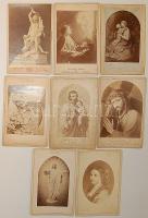1860-1870 8db régi fénykép, főleg vallási tárgyú reprodukciók