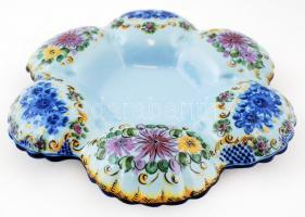 Jelzett kínáló, kézzel festett, hibátlan, d:32 cm