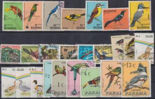 Bird motive 1967-2000 3 sets + 49 individual values + 1 block of 4, Madár motívum 1967-2000 3 klf sor + 49 klf önálló érték +1 négyestömb 3 db stecklapon
