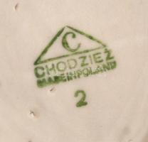 Chodziez matricás váza és tálka (2db), egyik jelzett, hibátlanok, m:22 cm, d:13,5 cm