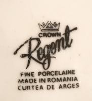 Regent három ágú gyertyatartó, kézzel festett, jelzett, kopott, 18×26 cm