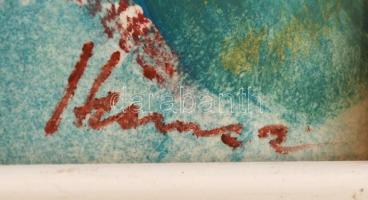 Olvashatatlan jelzéssel: A vizek úrnője, vegyes technika, papír, üvegezett fa keretben, 23×17 cm