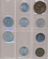 59db vegyes fémpénz, sportérem és zseton, közte magyar, amerikai fémpénzek újszerű albumba rendezve ...