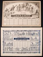 cca 1940 Pataki-féle képes Tanórarend, Körösi-Csoma Sándor ill.,János Vitéz.  2db,  cca 22x30cm