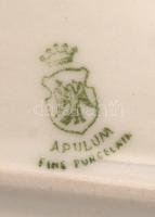 Apulum tál, matricás, jelzett, kopott, 35×14 cm