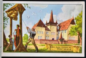 Erdély örök, egyetlen, mienk! Képeslap füzet, 7 db erdélyi, irredenta városképeslappal, pinx. Gebhar...