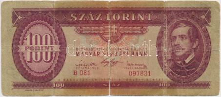 1947. 100Ft T:IV ragasztott