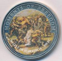 Libéria 2001. 10$ "Szabadság pillanatai- Maratoni csata" multicolor T:PP ujjlenyomat Liberia 2001. 10 Dollars "Moments of Freedom- Battle of Marathon" multicolor C:PP fingerprint